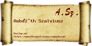 Asbóth Szalviusz névjegykártya
